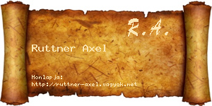 Ruttner Axel névjegykártya